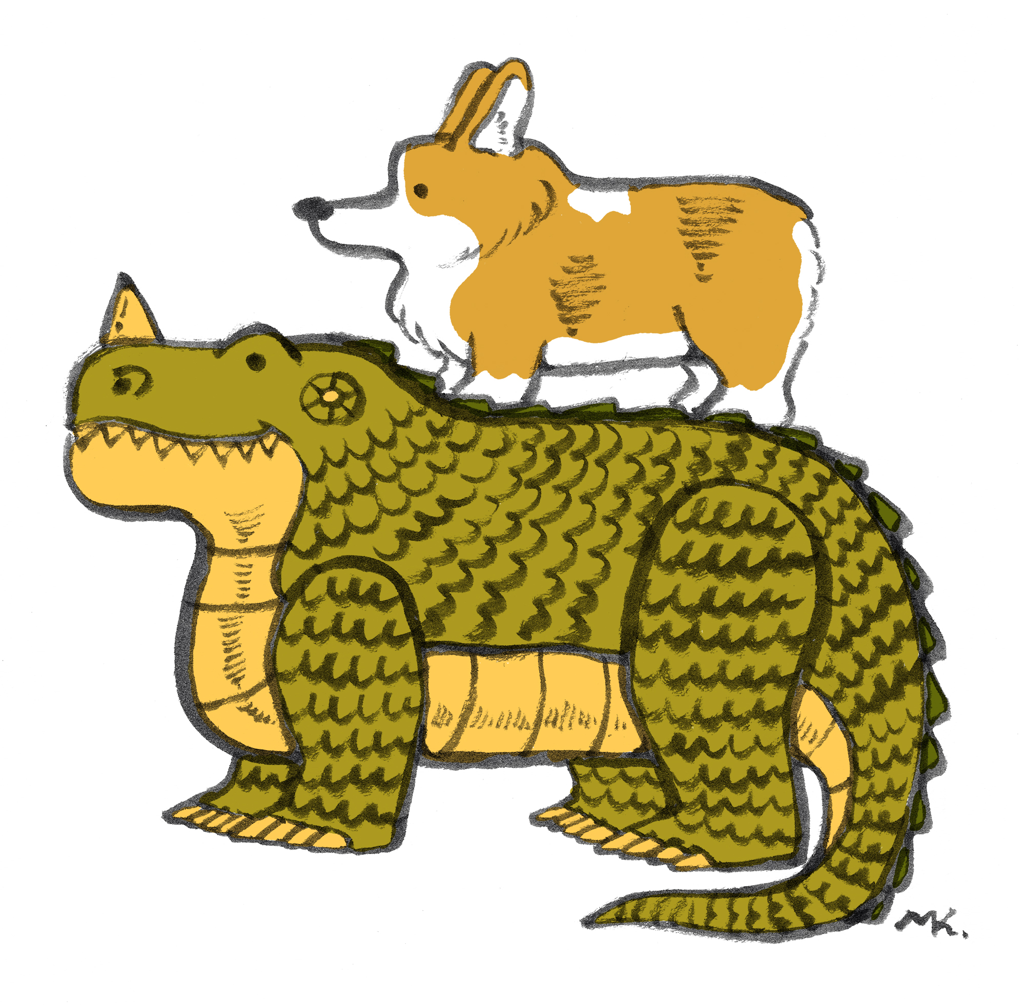 Early Iguanodon and Corgi